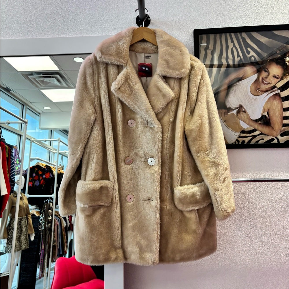 Tan Faux Fur Teddy Coat